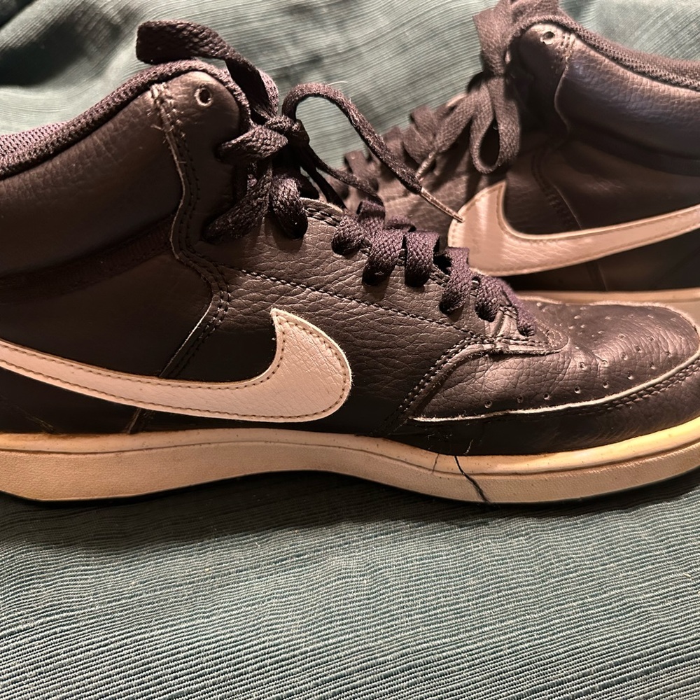 Nike Black and Cream High-Top Sneakers